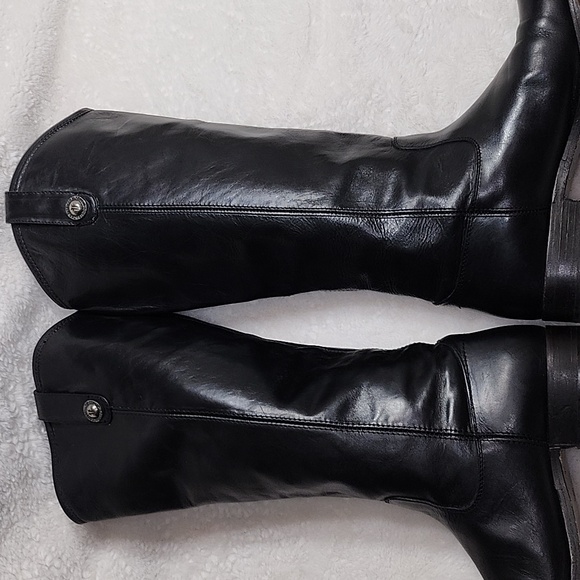Frye Melissa Button Black Tall Leather Riding Boots Size 9 - Picture 12 of 16